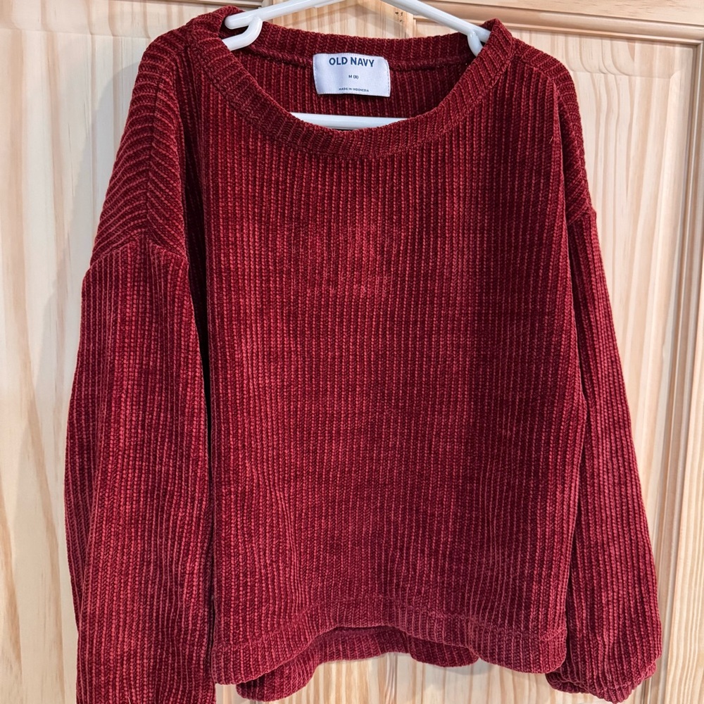 Old Navy Girls Ribbed Soft Stretchy Crew Neck Sweater‎ Red medium 8